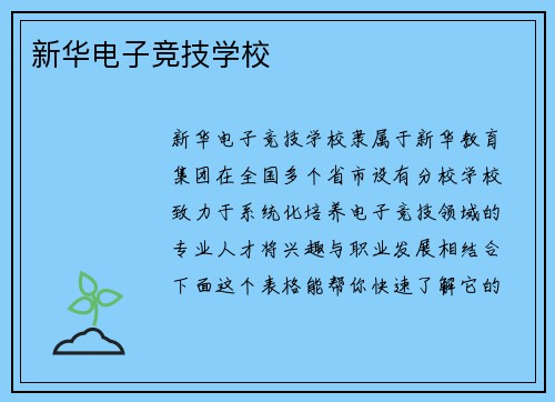 新华电子竞技学校
